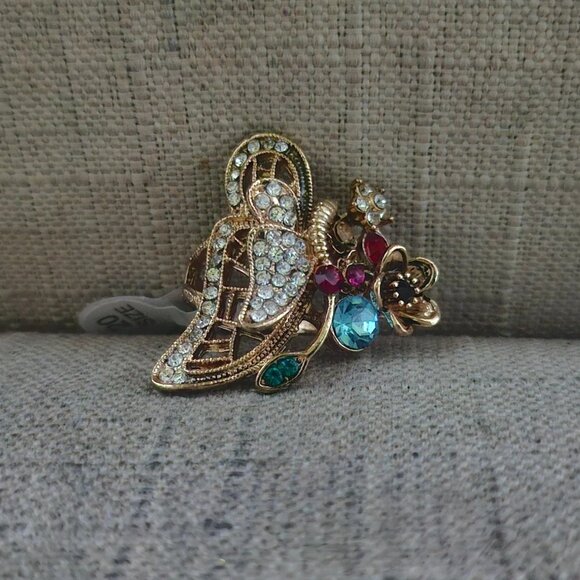 Fashion Ring Butterfly Shape Multi Color Faux Gemstone Fashion Jewelry Size - Picture 8 of 10